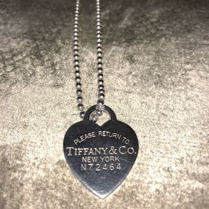 Authentic Tiffany sterling heart pendant necklace